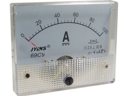 Analogový panelový ampérmetr 69C9 100A DC(50mV), bez bočníku