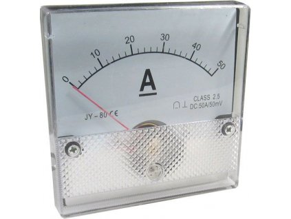 Analogový panelový ampérmetr JY-80 50A DC (50mV), bez bočníku