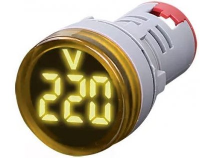 Voltmetr panelový AD16-22DSV, MP 60-500VAC, žlutý, větší segmenty