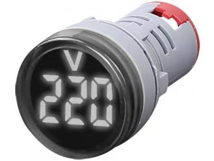 Voltmetr panelový AD16-22DSV, MP 60-500VAC, bílý, větší segmenty