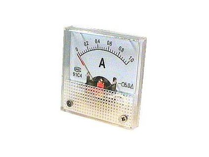 Analogový panelový ampérmetr 91C4 1A DC, s bočníkem