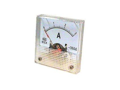 Analogový panelový ampérmetr 91C4 3A DC, s bočníkem