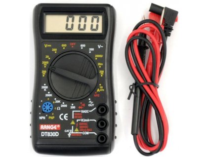 Multimetr DT830D RANGE černý