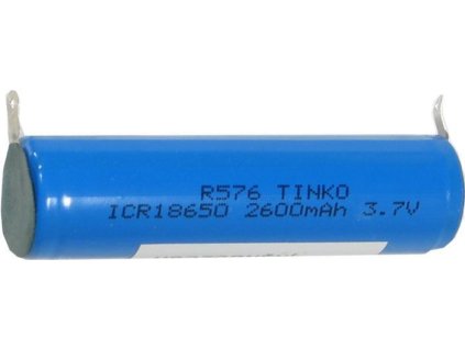 Nabíjecí článek Li-Ion ICR18650 3,7V/2600mAh TINKO, páskové vývody