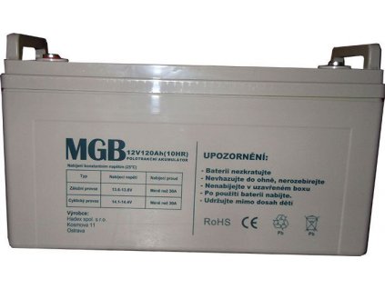 Pb akumulátor MGB VRLA AGM 12V/120Ah polotrakční