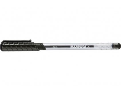 Pero kuličkové Kores K2 Pen, 0,7 mm, transparentní, trojhranné, černé