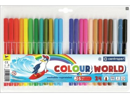 Popisovač Centropen 7550, vypratelný, pastelový mix, sada 24 ks