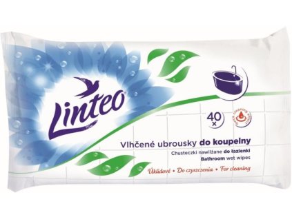 Ubrousky vlhčené Linteo úklidové na koupelny, 40 ks
