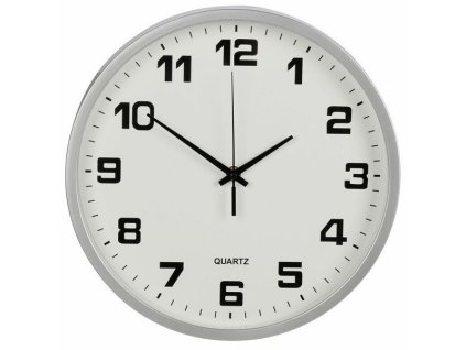 Nástěnné hodiny 25cm, stříbrné