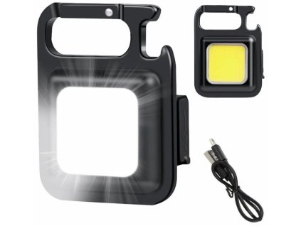 Svítilna LED COB klíčenka s otvírákem