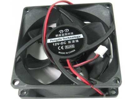 Ventilátor 80x80x25mm 12V/0,17A, kuličková ložiska