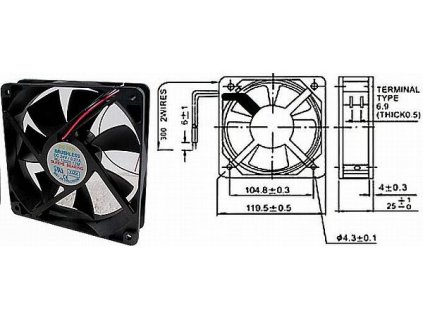 Ventilátor 120x120x25mm 12V/0,28A 2300 ot/min