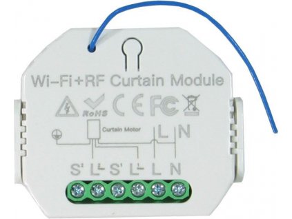 Ovládač žaluzií nebo vrat WiFi Tuya 230V/10A+RF433MHz, typ MS-108WR