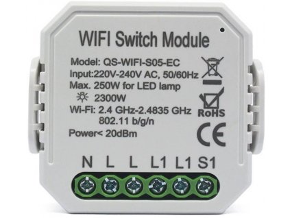 Dálkově ovládaný vypínač TUYA QS-WIFI-S05-EC s měřením spotřeby