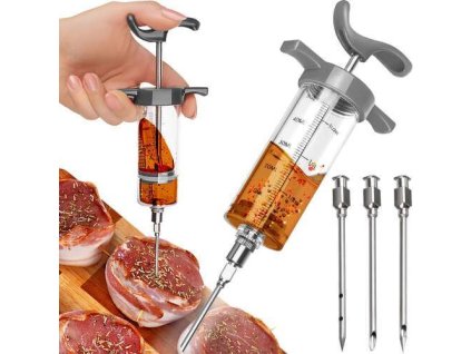 Praktická stříkačka na maso, 3 x jehla Ruhhy