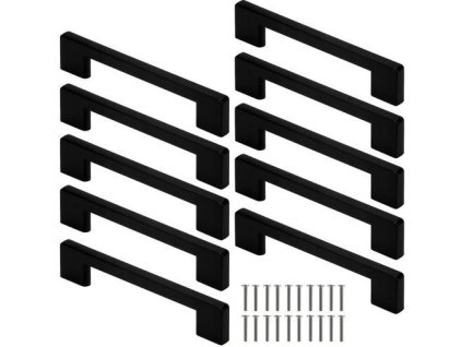 Nábytkové úchytky 128 mm, 10 ks černá