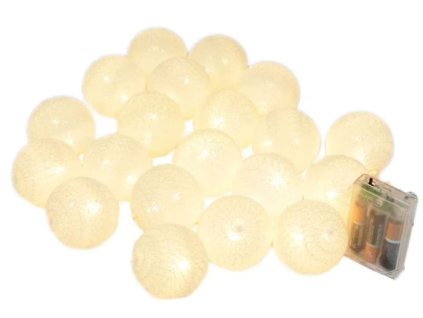 Vánoční a párty osvětlení - 20x koule LED teplá bílá, délka 3m