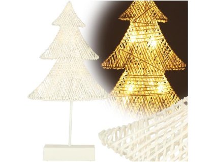 Vánoční dekorace stromek 39cm 10LED, teplá bílá