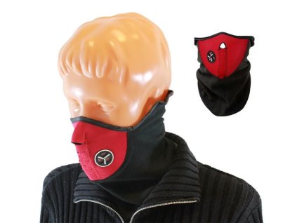 Ochranná maska, kukla neoprenová na obličej, červená