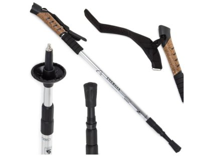 Trekingová teleskopická hole s odpružením 67 - 135cm,