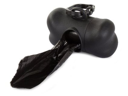 Plastový zásobník na sáčky na trus tvar KOST + balení 15 ks sáčků