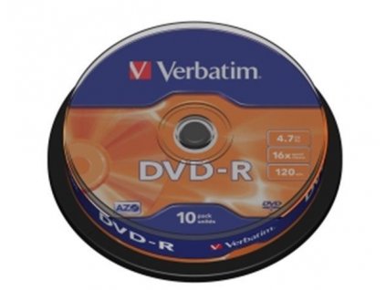 VERBATIM DVD-R(10-Pack)Spindl/MattSlvr/16x/4.7GB