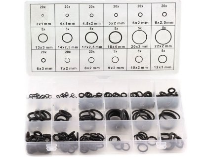 Velká sada těsnění o-kroužků 225ks, gumové, teplota do 100°C