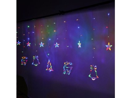 Vánoční osvětlení se sobem 138LED LIGHT CURTAIN, vícebarevná