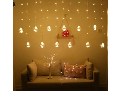 Vánoční osvětlení řetěz koule 3m 108LED teplá bílá