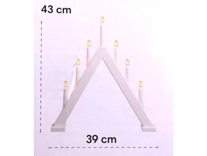 Vánoční svícen LED, bílý