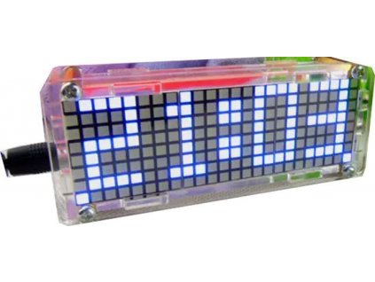 Digitální hodiny LED matrix s teploměrem - modré, STAVEBNICE