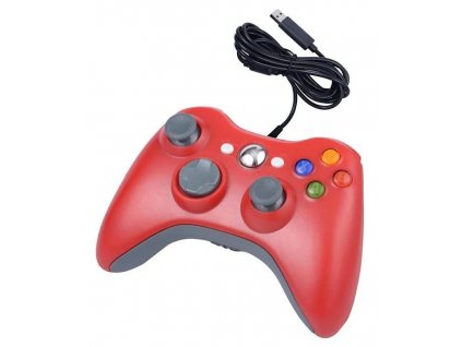 Drátový ovladač pro konzoli Microsoft Xbox 360 červená