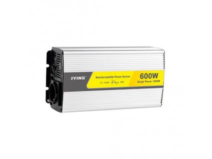 Měnič 12V/230V+UPS 600W, JYINS, čistá sinusovka, zásuvka EURO