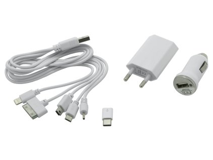 Nabíječka telefonu 230/12V 2,1A (Iphone, miniUSB, microUSB, USB-C)