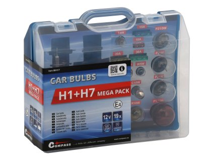 Žárovky 12V servisní box MEGA H1+H7+pojistky