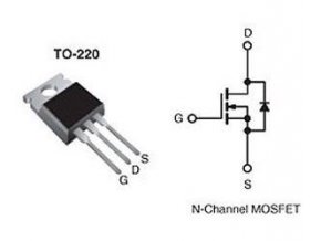 IRF530N N MOSFET 100V/16A 90 W až220