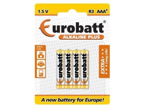 Eurobatt 1,5 V AAA (LR03) alkalický plus, Blist 4ks