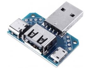 USB A male+female, micro, C, adaptér na plošném spoji XY-USB4