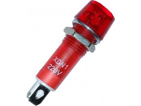 Kontrolka 230V s doutnavkou XDN1, červená do otvoru 10mm