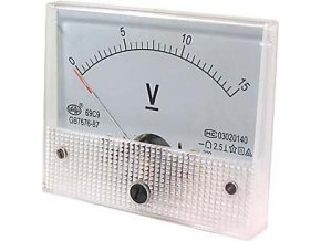 Analogový panelový voltmetr 69C9 15V DC