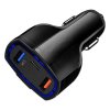 Autoadaptér do auta Quick Charge 3.0 QC3.0 2xUSB / USB Typ C černá