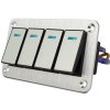 Hliníkový panel se 4 vypínači Rocket switch 12/24V - modré podsvícení