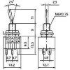 Přepínač páčkový MTS-223, (ON)-OFF-(ON) 2pol.250V/3A mini