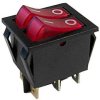 Vypínač kolébkový IRS-2101-1C, 2xOFF-ON 250V/15A červený, prosvětlený