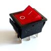 Přepínač kolébkový IRS-202-1B, ON-ON 2pol.250V/15A červený,prosvětlený
