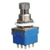 Přepínač stiskací PBS-24-302 250V/6A 3PDT 9P ON-ON
