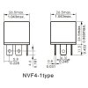 Relé auto NVF4-1C-Z30a 12V/30A 26,5x26,5x24,5mm bez třmínku