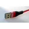 Kabel USB 2.0 konektor USB A / USB - Micro 1m, nylon, červené