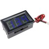 Voltmetr panelový LED modrý, 3,5-30V, NC064, 2 vývody