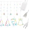 Vánoční osvětlení se sobem 138LED LIGHT CURTAIN, vícebarevná